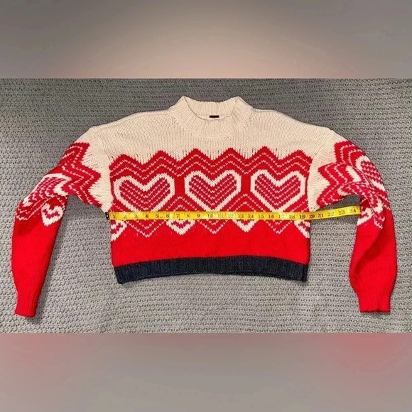 Free People I Heart You Wool Alpaca Blend Cropped Sweater Size XS - Picture 3 of 8